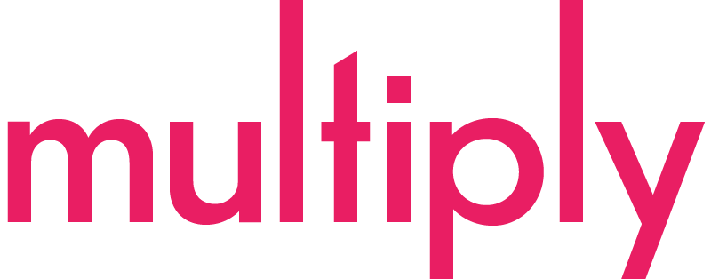 Multiply logo in pink.